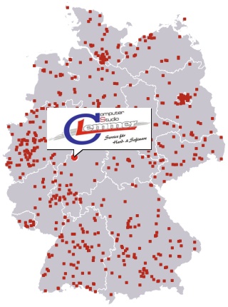 Landkarte - über 250 comTeam Systemhäuser bundesweit